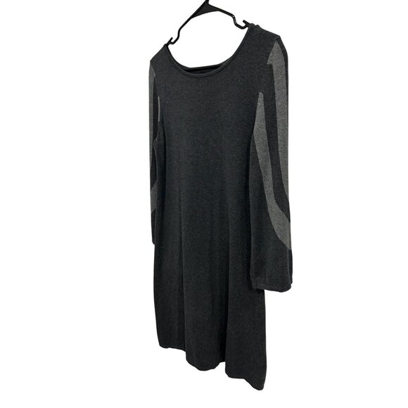 Spense Charcoal Gray 3/4 Sleeve Knit Dress Abstract Sleeve Design Size Medium - Picture 3 of 8